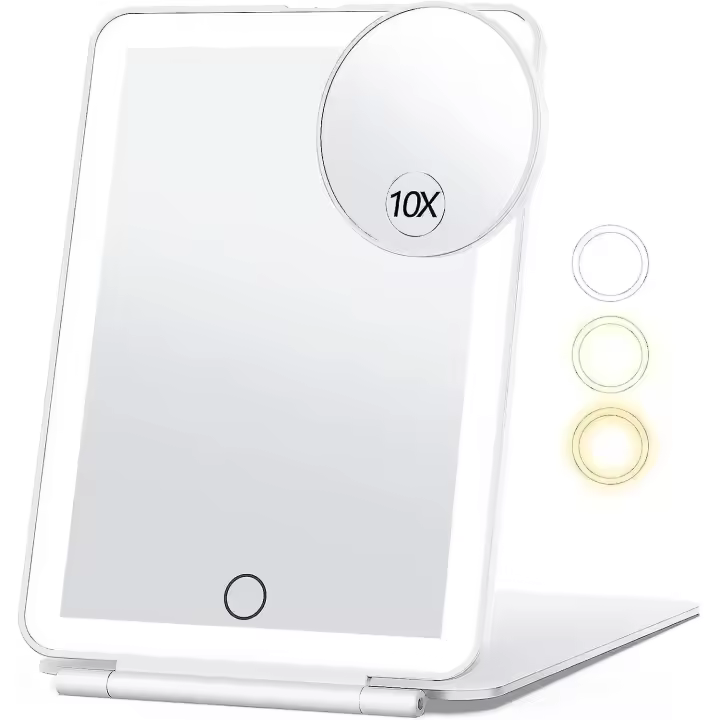 Rechargeable Travel Makeup Mirror With 10x Magnifying Mirror 2000mah - 1