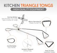 Pinzas De BBQ De Acero Inoxidable Triangular Para Asar Verduras Y Frutas Herramientas Multipropósito De Cocina De 9 Pulgadas - details 2
