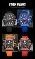 Reloj De Pulsera Militar LIGE Para Hombres Con Dial Grande Y Esqueleto De Cráneo Cronógrafo De Silicona Resistente Al Agua Y Luminoso - details 5
