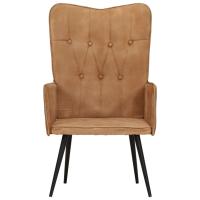 vidaXL Sillón orejero de lona Crema, Marrón, Negro Sillon Dormitorio Sillon Comodos Silla Relax Sillón Sofá - details 0