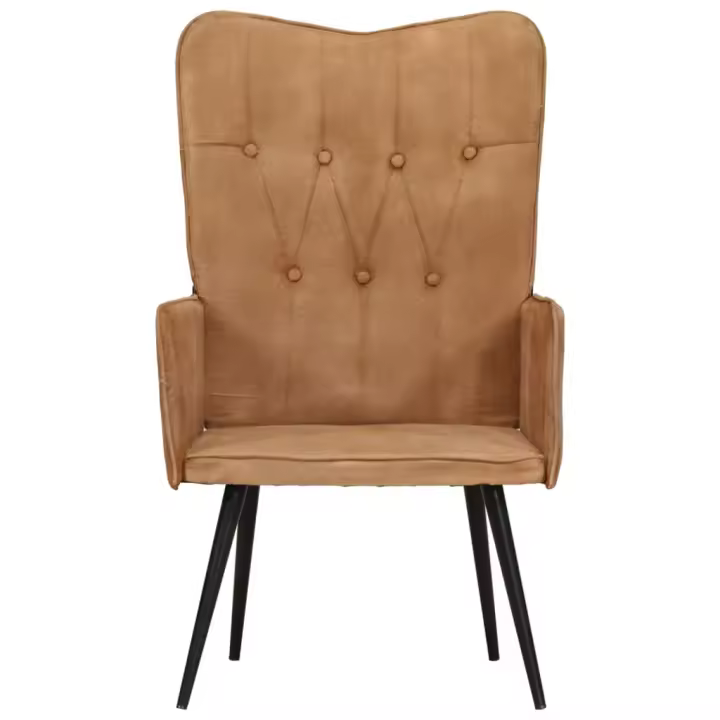 vidaXL Sillón orejero de lona Crema, Marrón, Negro Sillon Dormitorio Sillon Comodos Silla Relax Sillón Sofá - 1