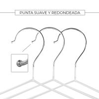 Aicasa Perchas de Metal para ropa con PVC , Antideslizantes con Muescas 3 mm de diámetro ,Ahorro de Espacio para Abrigos, Trajes, Camisas, Chaquetas, Vestidos, Faldas , Colgador, Perchero, Organizacion de Armario Color Blanco y Negro - details 1