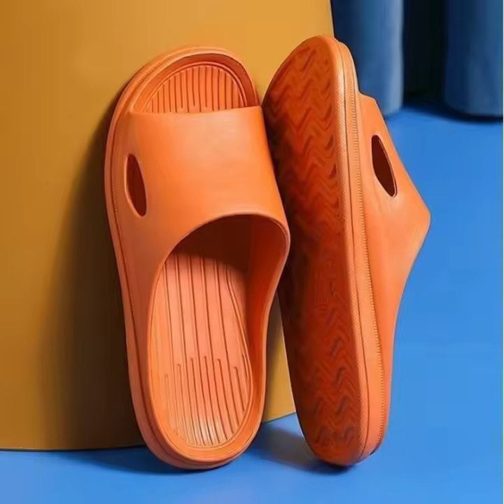 Pantuflas De Casa Suaves Para Parejas Verano Antideslizantes Para Baño Hombres Mujeres Sandalias Planas Color Sólido Hotel - 1