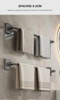 Rack De Toallas Montado En La Pared Con Ventosa No Perforada De Aleación De Aluminio Para Baño Barra Horizontal De Almacenamiento - details 9
