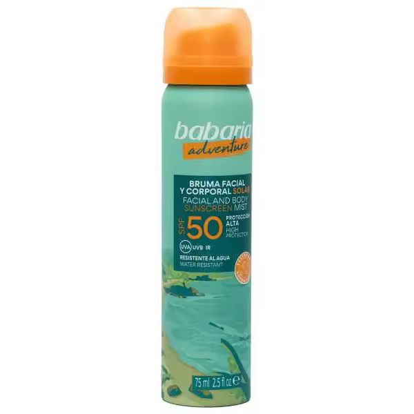 BABARIA Adventure Bruma Facial Protectora SPF50  75 ml Bruma Facial y Corporal Solar - 1