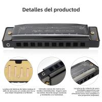 Harmonica Blues De 10 Agujeros 20 Aros Para Principiantes Con Placa De Arcilla De Cobre Marrón / Negro Regalo De Órgano De Bocina - details 21