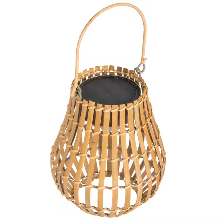Outsunny Lámpara Solar de Jardín, Luz de Camino Recargable por USB, Luz de Jardín con 3 Colores de Luz, Mango, Luz Solar con Pantalla de Bambú, para Jardín, Balcón, Naturaleza, IP44 - 1