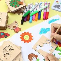 Set De 42 Plantillas De Dibujo DIY En Madera Con Marcas Para Niños Herramienta De Dibujo Para Principiantes - details 4