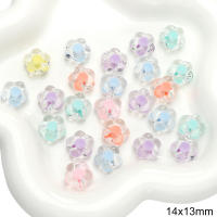 20Pcs Bolas De Acrílico Transparentes Y Liso En Colores Variados Corazón Y Flor Para DIY Producción De Pulseras Y Accesorios - details 12