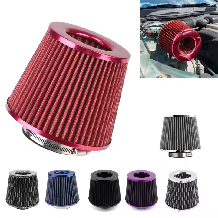 Filtro De Aire Para Coche 76MM 3 Pulgadas Kit De Admisión De Alta Fluidez Protector De Motor Accesorios Universales Para Automóviles - 1