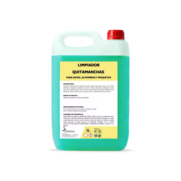 Quitamanchas Instantáneo para Textiles, Limpia Tapicerías, Sofás y Alfombras. Útil en Telas Delicadas. Elimina las Manchas del Colchón. Agradable Aroma (5 litros) - 1