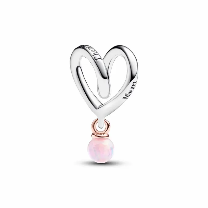 Charm Pandora de corazón envuelto en dos tonos - 1