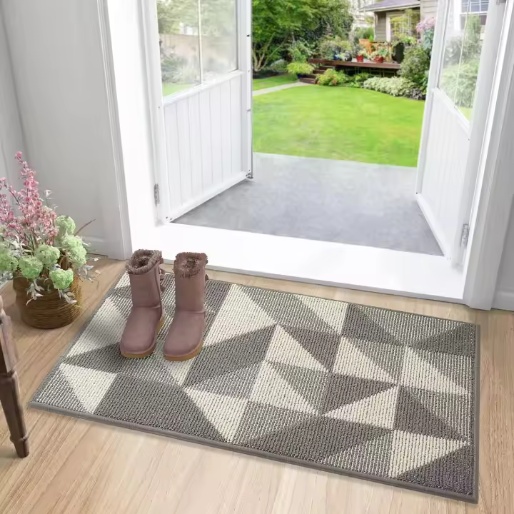 Entrance Mat Non-Slip Door Mat, 80 x 120cm Soft Doormat Machine Washable Entrance Rug for Indoor, Outdoor, Bedroom, Kitchen, Hallway, Living Room, Yard - Gray - 1