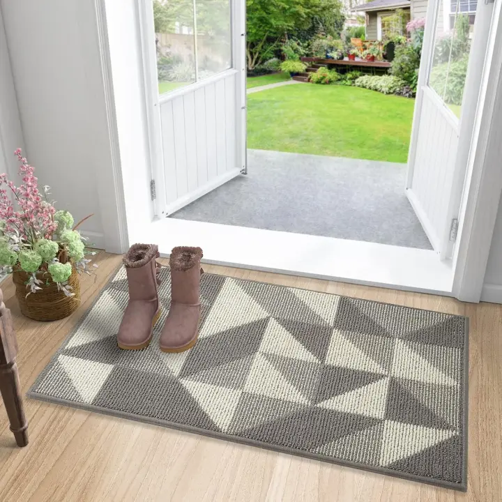Entrance Mat Non-Slip Door Mat, 80 x 120cm Soft Doormat Machine Washable Entrance Rug for Indoor, Outdoor, Bedroom, Kitchen, Hallway, Living Room, Yard - Gray - 1