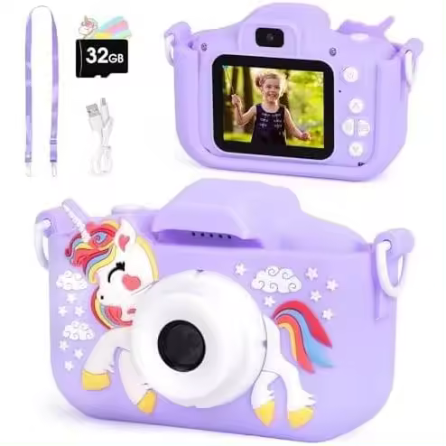 Cámara para niños, Cámara digital para niños with Pantalla de 2,0 pulgadas y 1080P HD with Tarjeta SD de 32 GB - 1