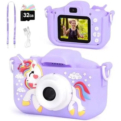 Cámara para niños, Cámara digital para niños with Pantalla de 2,0 pulgadas y 1080P HD with Tarjeta SD de 32 GB - 1