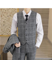 Traje De Negocios Para Hombre Slim Fit Conjunto Tres Piezas Con Chaleco Y Pantalones Elegante Vestimenta Profesional Para Bodas - details 4