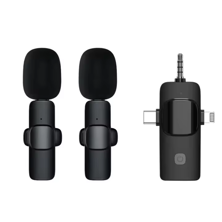 Micrófono Lavalier Inalámbrico 3 En 1 Para iPhone Android 3.5mm Grabación De Radio Vivo Reducción De Ruido Profesional Mini Micrófono Condensador Omnidireccional - 1