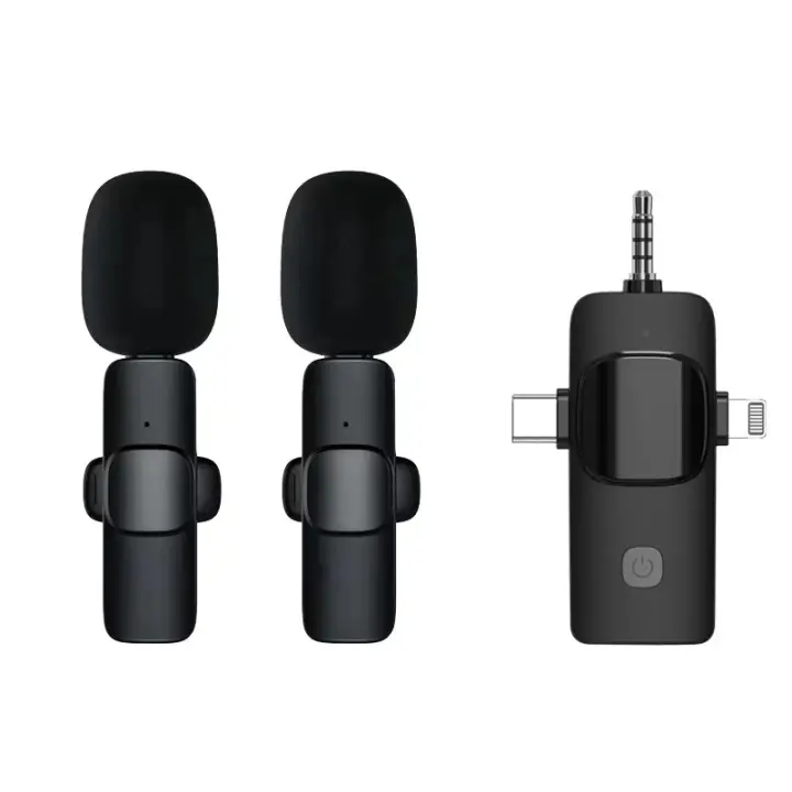 Micrófono Lavalier Inalámbrico 3 En 1 Para iPhone Android 3.5mm Grabación De Radio Vivo Reducción De Ruido Profesional Mini Micrófono Condensador Omnidireccional - 1