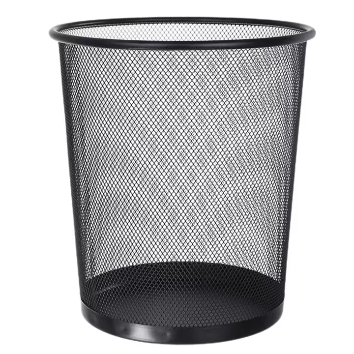 C.A - Papelera Malla Metálica 12L, Cubo de Basura Redondo para Reciclaje, Ideal para Baño y Escritorio, 27cm Alto x 23.5cm Diámetro - 1