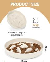 PETTOM Comedero Antivoracidad para Gatos Perros Pequeños, Cuenco Tazon Platos Interactivo con Fondo Antideslizante para Comida Lenta Gato Mascotas Perro Pequeño 16x16 cm - details 9