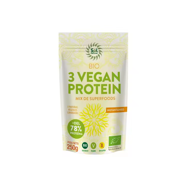 Sol Natural 3 Vegan Proteina Bio 250g - Aporte Extra de Proteínas - 1