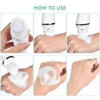 Limpieza Facial Sonic De Silicona 4 En 1 Cepillo De Limpieza Profunda Para Rostro Eliminador De Quistes Masajeador De Cuidado De La Piel Herramientas USB Recargable IPX-7 - details 7