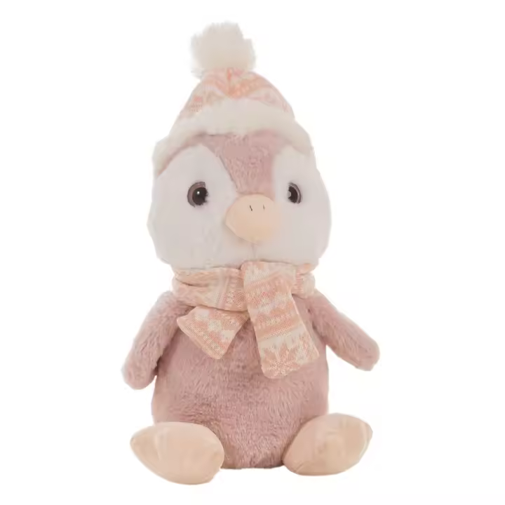 Peluche Pingúino Gorrito Rosa  34 Cm (Creaciones Llopis 46881) - 1