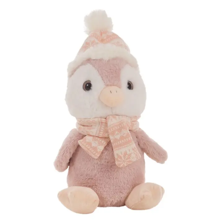 Peluche Pingúino Gorrito Rosa  34 Cm (Creaciones Llopis 46881) - 1
