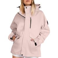 Chaqueta De Senderismo Ligera Para Mujer Color Sólido Manga Larga Suéter Con Capucha Impermeable Y Resistente Al Viento Ropa De Exterior - details 3