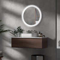 Kleankin Espejo de baño con iluminación, Espejo de comparación, Ø 70 cm, con 3 colores de Luz, IP44, interruptor táctil, antivaho para Baños modernos. - details 1