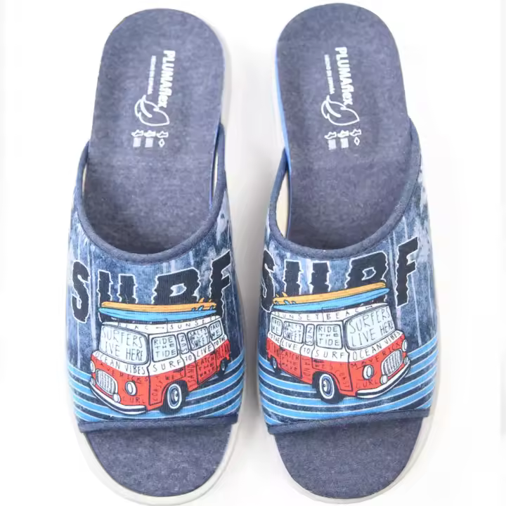 Originales zapatillas de casa fabricadas en España para hombre Plumaflex 12440 Surf - 1