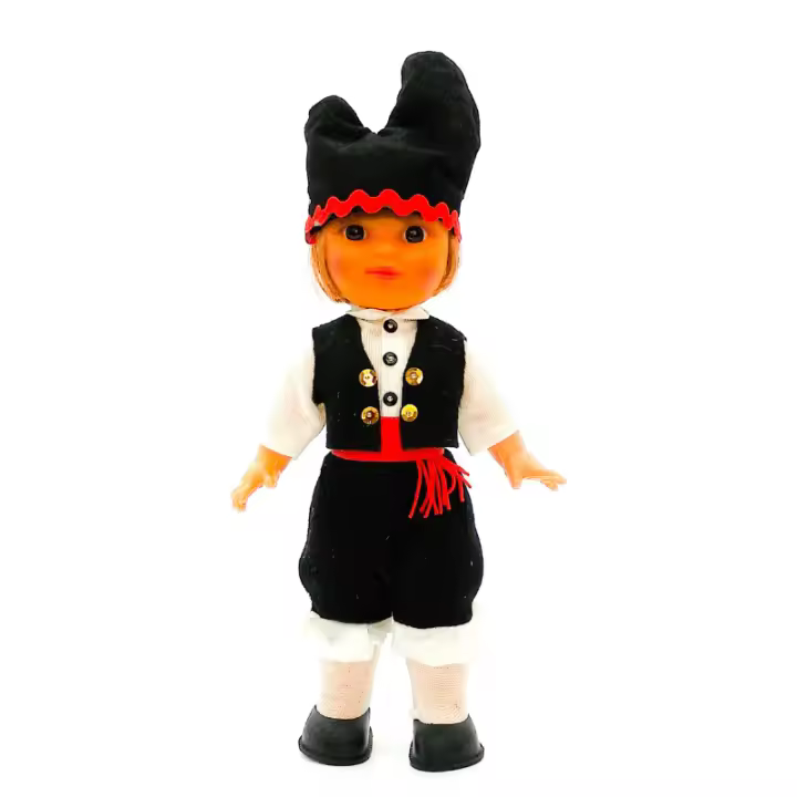 Muñeca regional Asturiano Folk Artesanía original colección 25 cm.vestido típico Asturias, fabricada en España. - 1