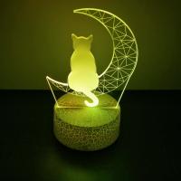 Lámpara De Noche LED 3D De Gato Lindo Para Niños Luz De Escritorio Para Dormitorio Con Toque Inteligente Regalo De Cumpleaños Decoración Para El Hogar - details 3