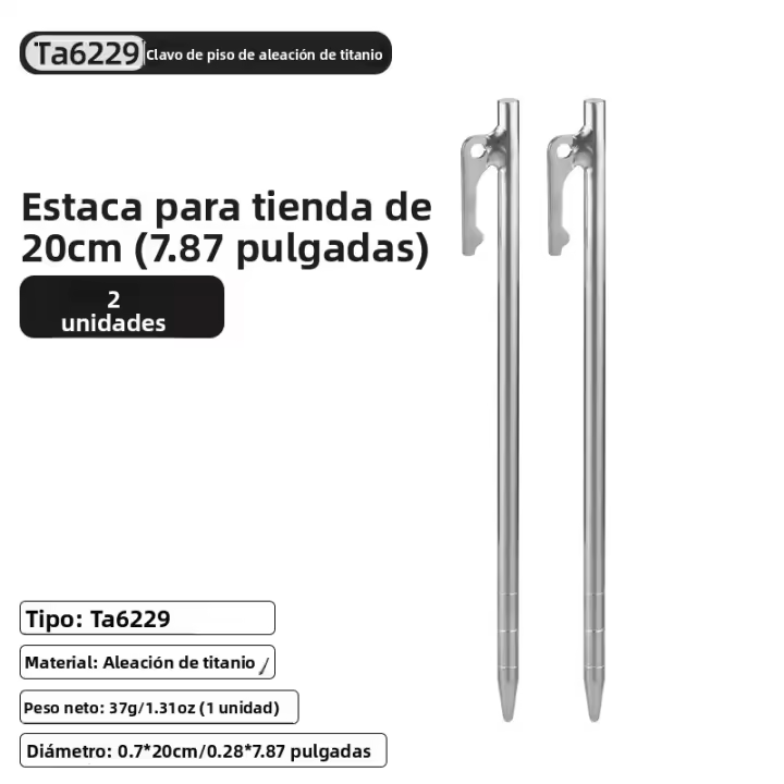 Tiartisan Palos De Tenda De Titanio Para Camping Fuerte Y Anti-curvatura 20/24/30/35/40cm Accesorio De Tenda De Alta Calidad - 1