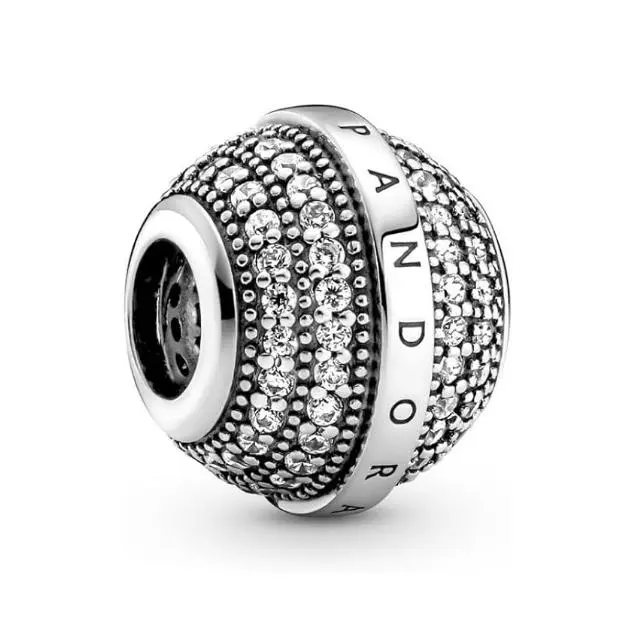 Pandora Charm Pavé & Logo 799489C01, Viene con embalaje de Caja de regalo original. - 1