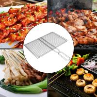Red De Barbacoa De Malla De Hierro Con Pinzas Para Asar Carne Pescado Y Vegetales Herramientas De Barbacoa Para Camping Y Picnics - details 6