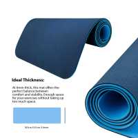Ociodual Esterilla Yoga antideslizante con Correa de hombro y Bolsa de Transporte, Pilates, Fitness, Yoga mat, TPE Ecológico + Algodón, Colchoneta gimnasia, Azul Claro/Oscuro, 183cm X61cm X6mm - details 2
