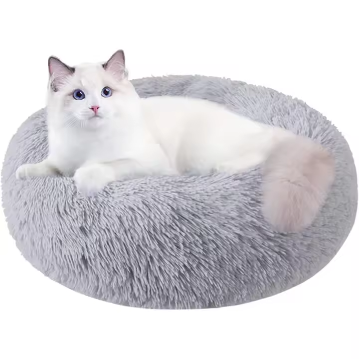 Cama para Gatos de Interior, Cama para Perros Pequeños Grandes de 20 pulgadas, Cama para Perros Lavable Redonda, Los Bordes elevados - 1