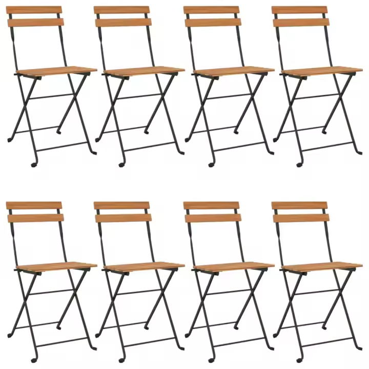 Sillas cafetería de 8 UDS Maple y Madera maciza de Teca - 1