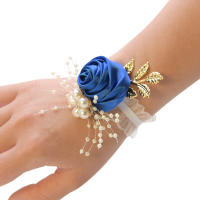 Flor De Mano Para Niñas Bodas Y Fiestas De Promoción Corbata De Satén Rosa Accesorios De Boda Flores De Tela Hechas a Mano - details 0
