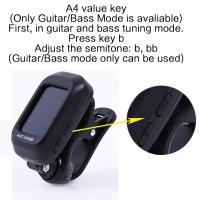 Afinador Digital De Guitarra Acústica Con Clip Rotativo Pantalla LCD Color Para Bajo Ukulele Afinador De Instrumentos Musicales - details 2
