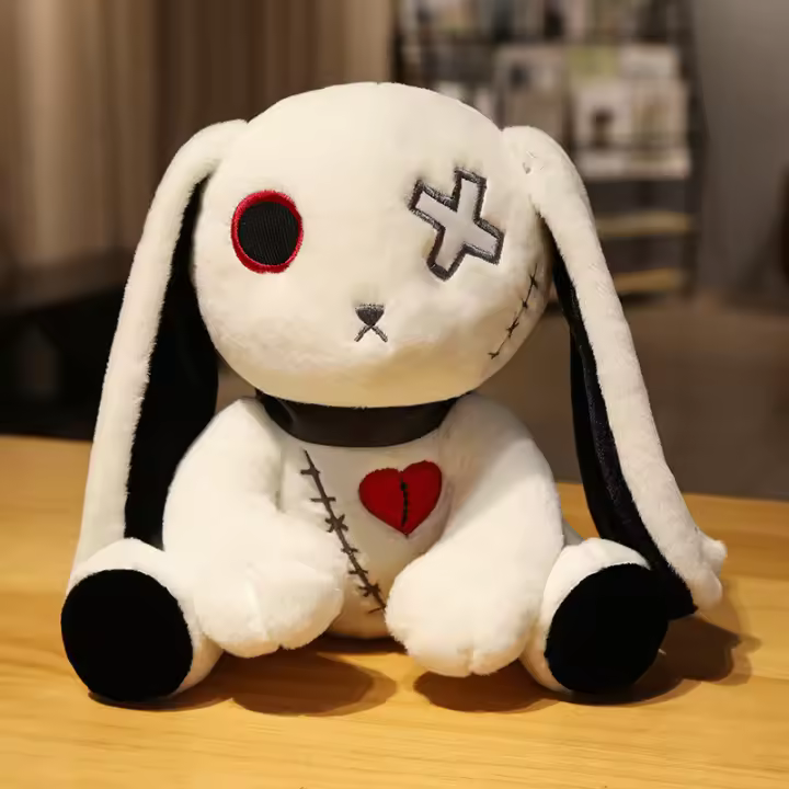 Juguete De Peluche De Conejo Gótico Crepuscular 1pc Muñeco De Algodón PP Para Niños Y Adultos Simbología Oculta De Terror Y Horror - 1
