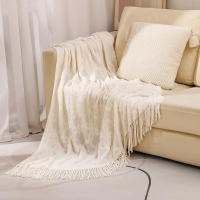 Manta De Punto Sencillo Para Decoración De Sofa Color Sólido Cubierta Nórdica Para Cama Toalla De Arena Tapete Para Siesta Al Mediodía En La Oficina - details 10