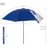 AKTIVE, Sombrilla playa grande, 240 cm, Protección UV50, Mástil acero, Regulable en altura, Tejido poliéster, Funda transporte, Sombrilla para la playa, Sombrillas grandes, Sombrilla playa grande - details 3