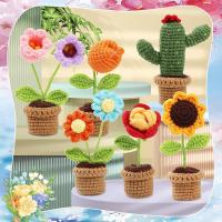 Kit De Tejer Para Principiantes Adultos Con Instrucciones Paso a Paso Kit De Crochet Fácil Tema De Flores Material De Hilo De Algodón - details 6
