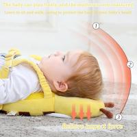Mochila protectora para la cabeza del bebé, almohadilla protectora para la cabeza para niños pequeños, mochila protectora para la cabeza de seguridad ajustable para bebés, adecuada para niños pequeños de 4 a 24 meses, abejas - details 3
