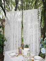 Cortinas De Encaje Floral Transparentes Para Sala De Estar 1 Pieza Con Bolso De Palas Ventana De Dormitorio Estilo Pastoral - details 3