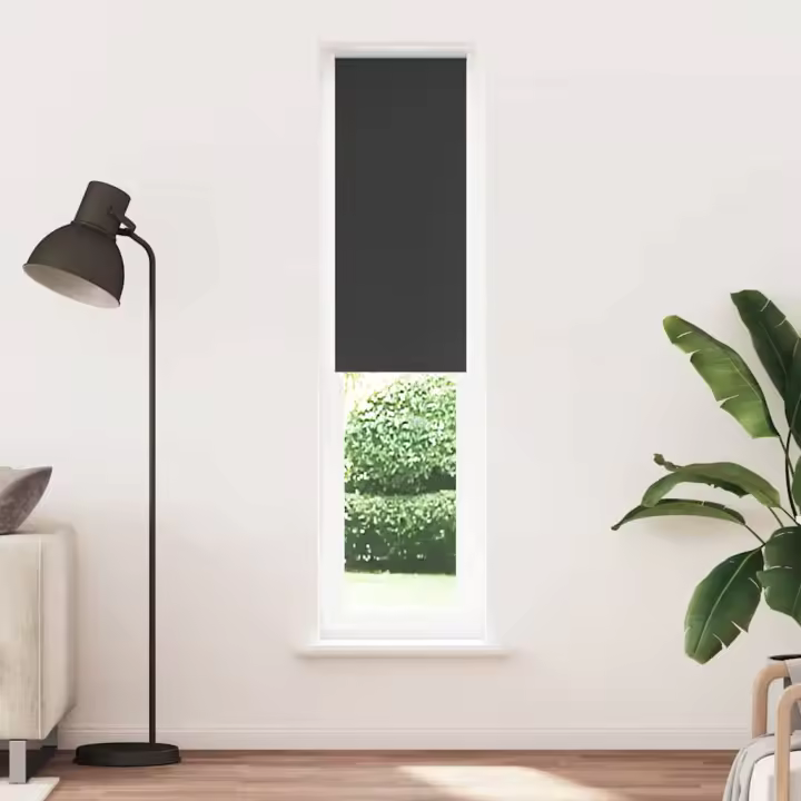 vidaXL Estor Enrollable Opaco negro de Tela en dimension 230 cmx100 cm/230 cmx40 cm/230 cmx45 cm y más | protección solar decorativa para ventanas hogar oficina dormitorio fácil de instalar - 1