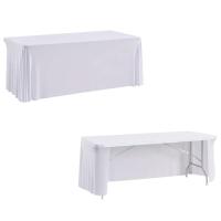 Mantel Rectangular De 6 Pies Con Borde Abierto Resistente a Arrugas Ruffles Elastic Para Banquetes Bodas Y Fiestas - details 0